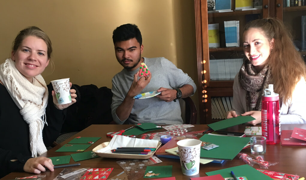 Photo of students relaxing at the BISP Destress Fest at UC Berkeley