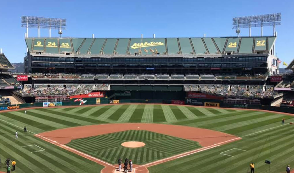 The field at the Oakland Coliseum